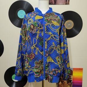 Basha | One Size Fits Most Funky Luxe Print Bomber Jacket